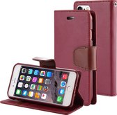 GOOSPERY SONATA DIARY-serie voor iPhone 6 & 6s horizontale flip lederen tas met houder & kaartsleuven & portemonnee (wijnrood)