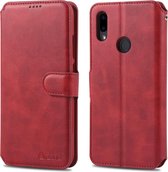 Voor Xiaomi Redmi Note7 AZNS kalf textuur magnetische horizontale Flip PU lederen tas met houder & kaartsleuven & fotolijst (rood)