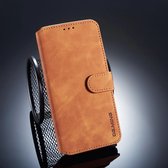 DG.MING Retro Oil Side Horizontal Flip Case voor Xiaomi Pocophone F1, met houder & kaartsleuven & portemonnee (bruin)