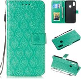 Geperst Printing Rattan Flower Pattern Horizontal Flip PU Leather Case for Huawei Y6 2019 / Honor 8A, with Holder & Card Slots & Wallet & Photo Frame (Green)