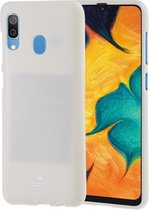 GOOSPERY PEARL JELLY TPU Anti-fall and Scratch Case voor Galaxy A30 (Wit)