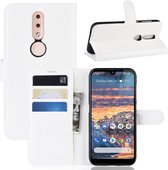 Litchi Texture Horizontal Flip Leren Case voor Nokia 4.2, met Portemonnee & Houder & Kaartsleuven (Wit)