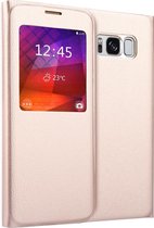 Voor Galaxy S8 + / G955 Litchi Texture Horizontaal Flip Leren Case met Call Display ID (Goud)