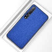 Voor Xiaomi Mi 10 schokbestendige doektextuur PC + TPU beschermhoes (blauw)