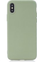 Frosted Solid Color TPU beschermhoes voor iPhone XR (Pea Green)