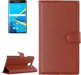 Voor Blackberry Priv Litchi Texture horizontale flip lederen tas met magnetische gesp & houder & kaartsleuven & portemonnee (bruin)