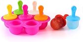 Siliconen mini ijs pops ijs bal lolly maker popsicle mallen baby diy voedingssupplement tool (Hot Pink)