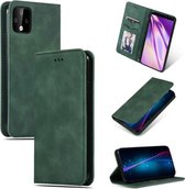 Retro skin feel zakelijke magnetische horizontale flip lederen tas voor Google Pixel 4XL (legergroen)