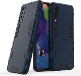 Voor Galaxy A70s Simple Style Shockproof PC + TPU Case (Blauw)