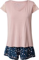 Esotiq- Exa- shortama met kant- roze/blauw S