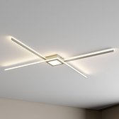Lindby - LED plafondlamp- met dimmer - 1licht - aluminium, acryl - H: 5 cm - nikkel - Inclusief lichtbron