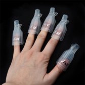 Plastic nail art losweken dop clips gel polish remover wrap tool vloeistof voor het verwijderen van vernis manicure - transparant [transparant]