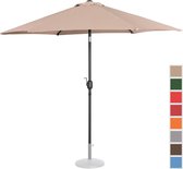 Uniprodo Grote parasol - crème - zeshoekig - Ø 270 cm- kantelbaar