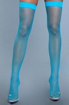 Hoge Nylon Visnetkousen - Turquoise - Turquoise - Sexy Lingerie & Kleding - Beenmode - Dames Lingerie - Kousen