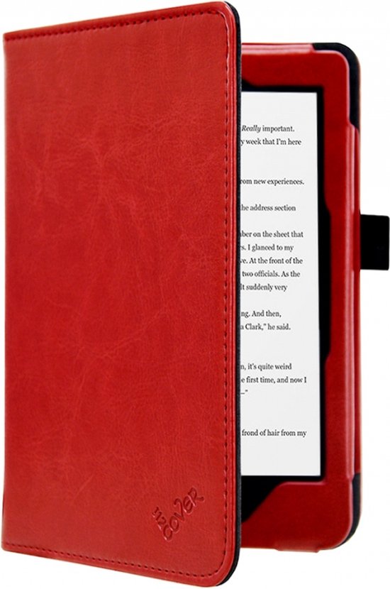 Coque pour liseuse Kobo Clara Hd Red Premium, SleepCover de luxe, rouge,  marque i12Cover | bol