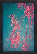 JUNIQE - Poster in houten lijst Whispers Of Pink -60x90 /Blauw & Roze