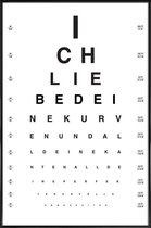 JUNIQE - Poster in kunststof lijst Eye Chart Ich Liebe Dich -20x30