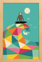 JUNIQE - Poster in houten lijst Surf Up -30x45 /Kleurrijk