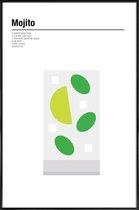 JUNIQE - Poster in kunststof lijst Mojito - minimalistisch -20x30