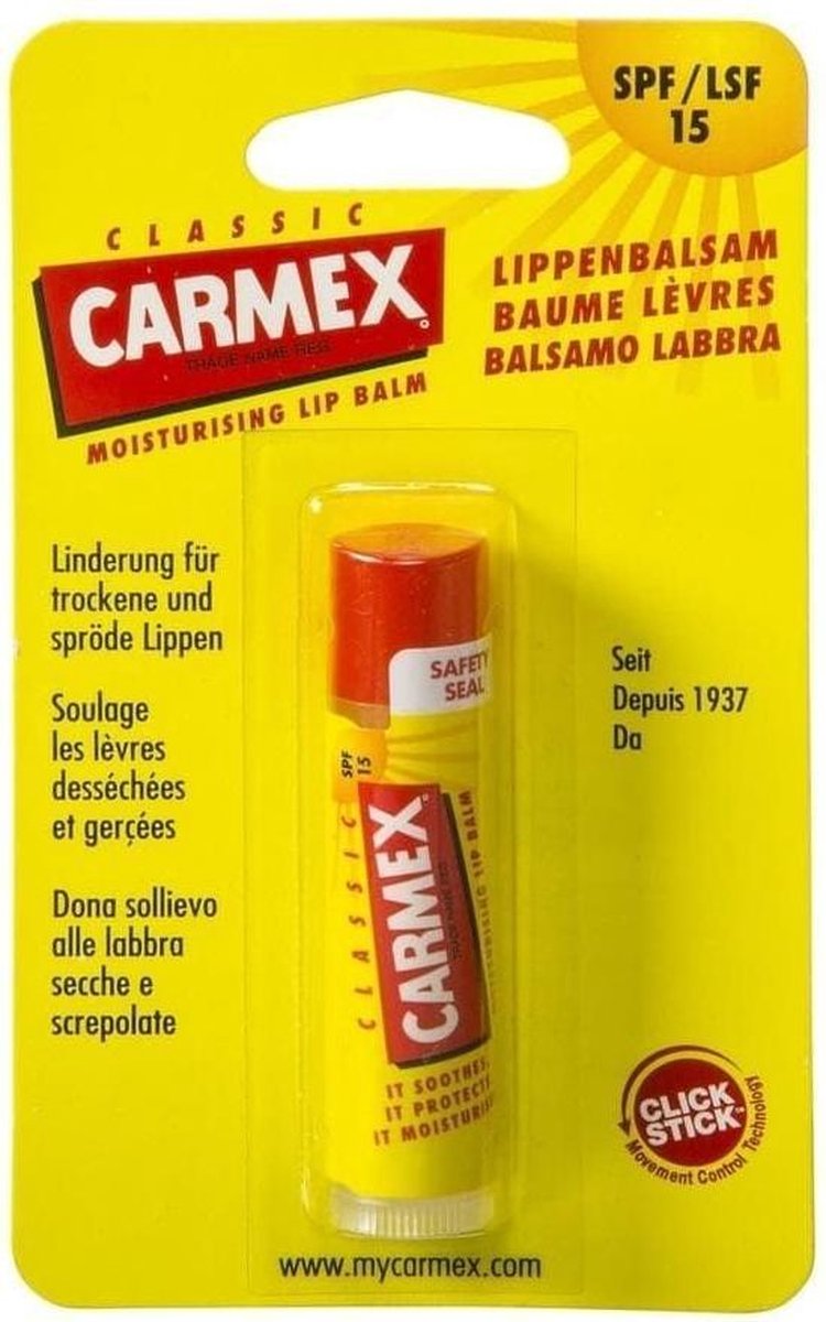 Carmex - Classic Lip Balm SPF15 - Balzám na rty 4 g -