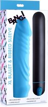 XL Bullet & Ribbed Silicone Sleeve - Blue