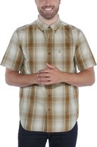Carhartt ESSENTIAL PLAID SHIRT Short Sleeve OILED WALNUT mannen - Flanellen Overhemd