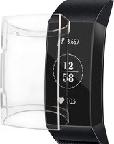 Strap-it TPU case protectie - transparant bescherm hoesje geschikt voor Fitbit Charge 3 / Charge 4 - doorzichtige beschermhoes voor Fitbit Charge 3 en 4