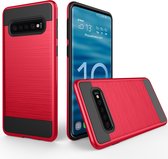 Mobigear Brushed Hardcase voor de Samsung Galaxy S10 - Rood