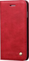 Mobigear Stitching Bookcase Hoesje - Geschikt voor Apple iPhone SE (2020) - Rood