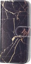 Apple iPhone SE (2020) Hoesje - Mobigear - Marble Serie - Kunstlederen Bookcase - Zwart - Hoesje Geschikt Voor Apple iPhone SE (2020)
