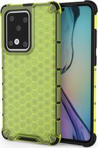 Huawei P40 Hoesje - Mobigear - Honeycomb Serie - Hard Kunststof Backcover - Groen - Hoesje Geschikt Voor Huawei P40