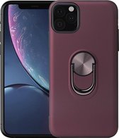 Apple iPhone 11 Pro Hoesje - Mobigear - Armor Ring Serie - Hard Kunststof Backcover - Bordeaux Rood - Hoesje Geschikt Voor Apple iPhone 11 Pro