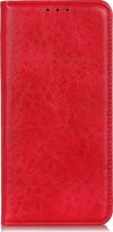 Motorola Moto G8 Power Hoesje - Mobigear - Cowboy Serie - Kunstlederen Bookcase - Rood - Hoesje Geschikt Voor Motorola Moto G8 Power