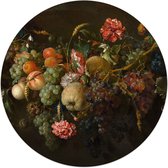 Glasschilderij Bloemen en Planten Jan Davidsz de Heem Ø 50 cm - Reinders