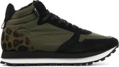 Kennel und Schmenger Vrouwen Suède Leopard Hoge sneakers / Damesschoenen  19200 - Groen - Maat 37