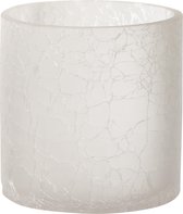 J-Line windlicht Cilinder Craquele - glas Frosted - wit - medium