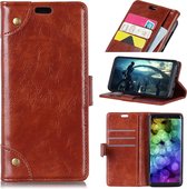 Let op type!! Koper Buckle nappa textuur horizontale Flip lederen case voor Huawei Y9 (2019)  met houder & kaartsleuven & portemonnee (bruin)