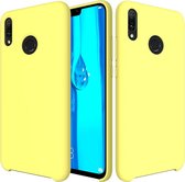 Let op type!! Effen kleur Liquid silicone dropproof beschermende case voor Huawei Y9 (2019) (paars)