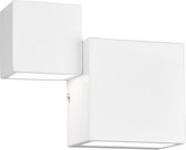 LED Wandlamp - Wandverlichting - Iona Migela - 12W - Warm Wit 3000K - Vierkant - Mat Wit - Aluminium