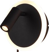 LED Wandlamp - Iona Jodan - 7W - Warm Wit 3000K - Rond - Mat Zwart - Aluminium