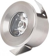 LED Veranda Spot Verlichting - Mony - Inbouw Rond 1W - Natuurlijk Wit 4200K - Mat Chroom Aluminium - Ø33mm