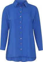 Promiss - Female - Lange blouse met vouwtjes  - Koningsblauw