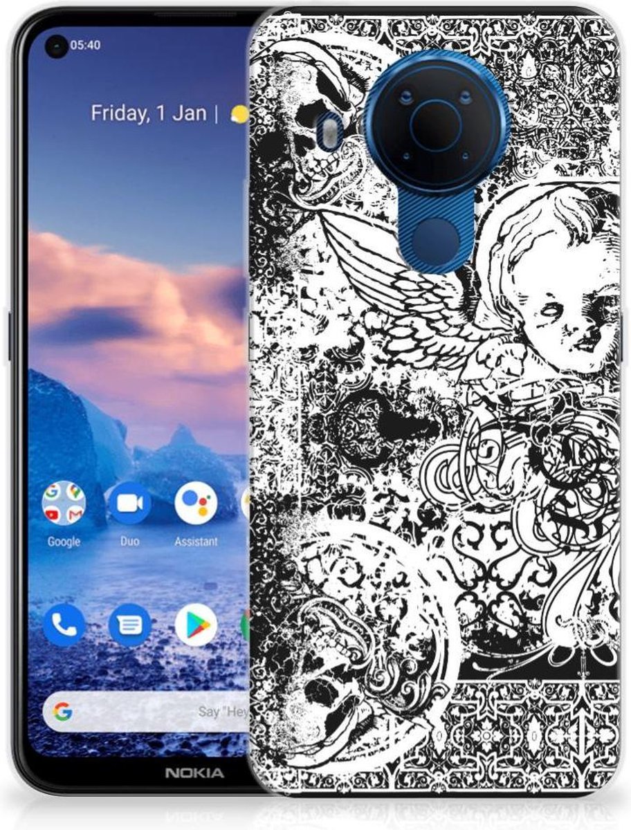 Silicone Back Case Nokia 5.4 Skulls Angel