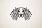 Line Art - Hond - Springer Spaniel - L - 70x109cm - Zwart - geometrische wanddecoratie