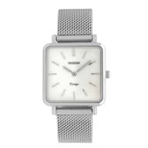 OOZOO Vintage series - Zilveren horloge met zilveren metalen mesh armband - C9840 - Ø28