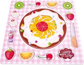 Bino Vormenpuzzel Fruit/cake Junior 30 Cm Hout Roze 20-delig