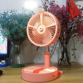 Bevochtigende en vochtinbrengende sprayventilator USB Opladen Desktop Draagbare opvouwbare ventilator (roze)