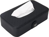 Universal Car Facial Tissue Box Case Houder Tissue Box Mode en Simple Paper Napkin Bag met Servet (Zwart)