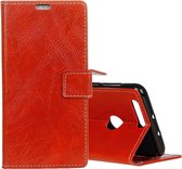 Retro Crazy Horse Texture horizontale flip lederen tas voor OPPO A7 / AX7, met houder & kaartsleuven & fotolijst (rood)
