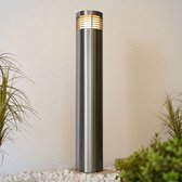 Lampenwelt - buitenlamp - 1licht - roestvrij staal - H: 90 cm - E27 - roestvrij staal